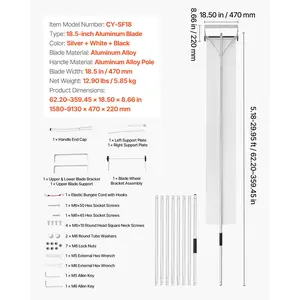 VEVOR Snow Roof Rake, 18.5 in Aluminum Blade, 5.2-30 ft Adjustable Roof Snow Scraper with Wheels Slide, Lightweight Snows Removal Tool for House Rooftop Leaves Debris Clearing