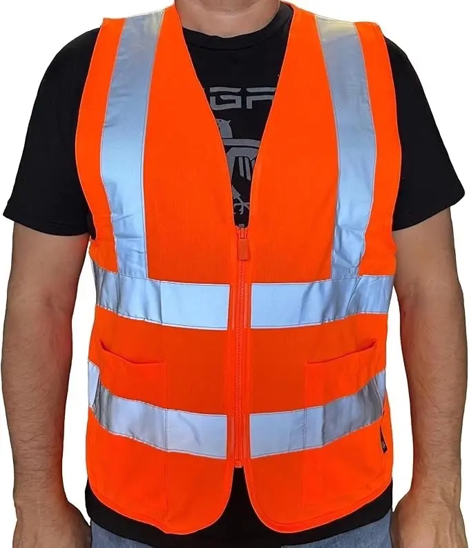 Crew Orange High Visibility Safety Vest With 2 Pockets