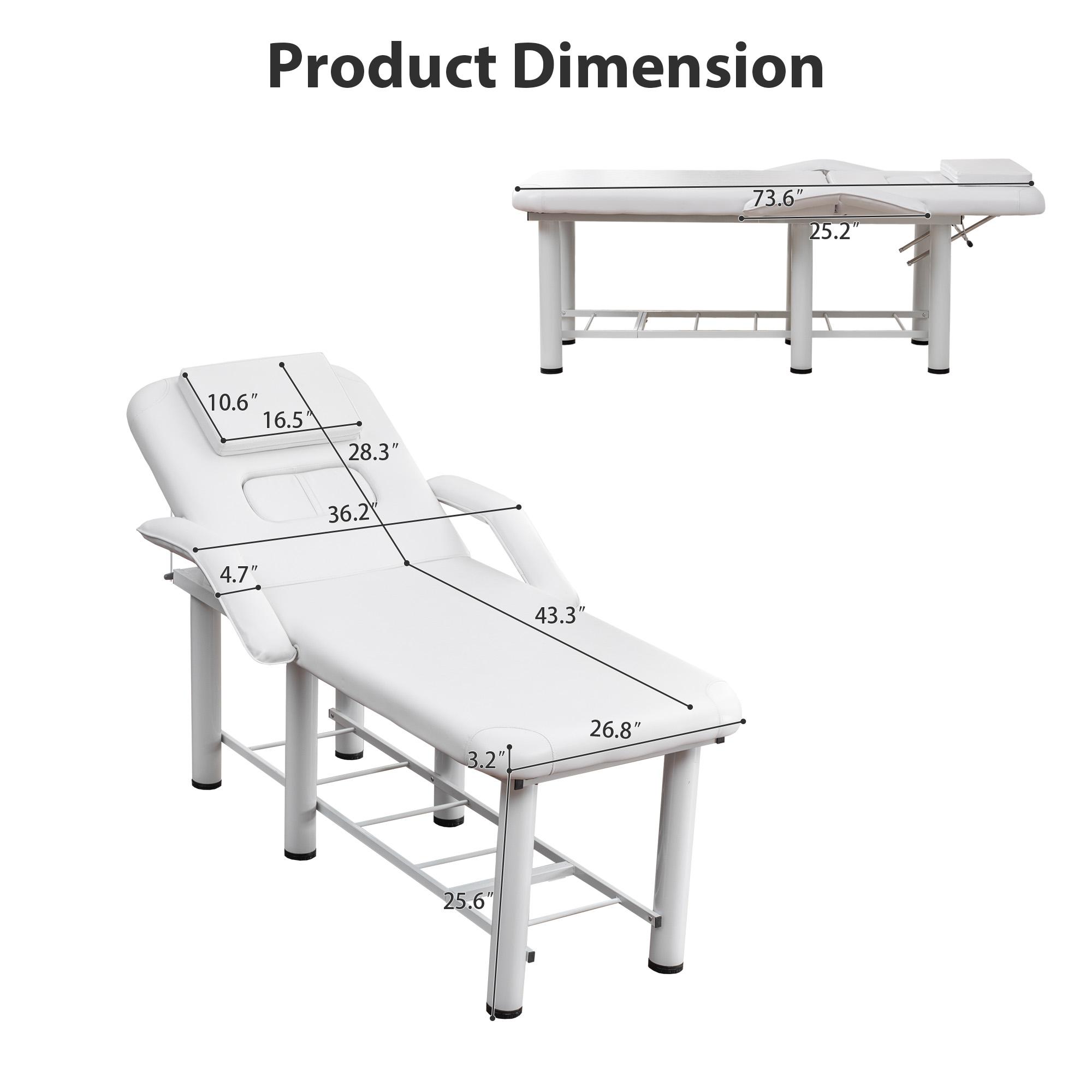 Professional Massage Bed 73 Inch, Treatment Table Salon with Removable Headrest, Stationary Physical Therapy Table Spa Facial with Adjustable Backrest, Steel Frame, Pink Professional Massage Bed 73 Inch, Treatment Table Salon with Removable Headrest, Stationary Physical Therapy Table Spa Facial with Adjustable Backrest, Steel Frame, Pink