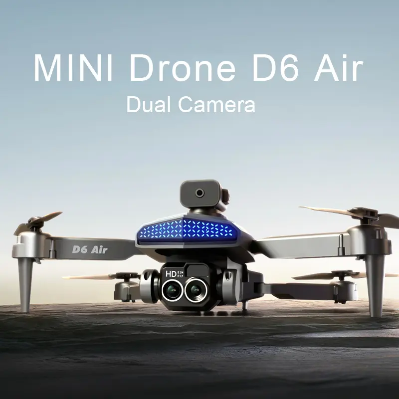 D6 Air Drone with 540° Obstacle Avoidance, HD Dual Camera 50X Zoom, Foldable FPV Quadcopter with 90° Adjustable Lens, 120° Wide Angle for Aerial Photography, Best Drone for Beginners & Adults