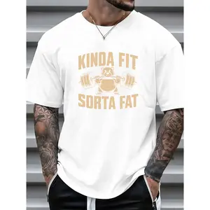 Graphic Tee Funny Weightlifting Bear Tee – 100% Cotton Heavyweight Oversized Gym Shirt