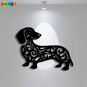 1pc Avant - Garde Dachshund Metal Wall Art, Avant - Garde Dachshund Statue Mural, Iron Craft, Perfect for Living Room, Garden, Zoo Corner Decor, Intricate Craftsmanship, Artistic Metalwork, Christmas Decor, Ideal Gift for Trend Seekers