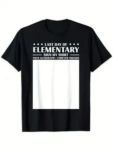 /Last Day of Elementary School Boys Girls Graduation 2025 5th Grade T-Shirt for Boys Fashion Trend Bottoming Shirt Breathable, Casual Comfortable Top Streetwear Fashion Casual Summer Tee Crew Neck Short Sleeve T-Shirt Best Gift for Boy Girl