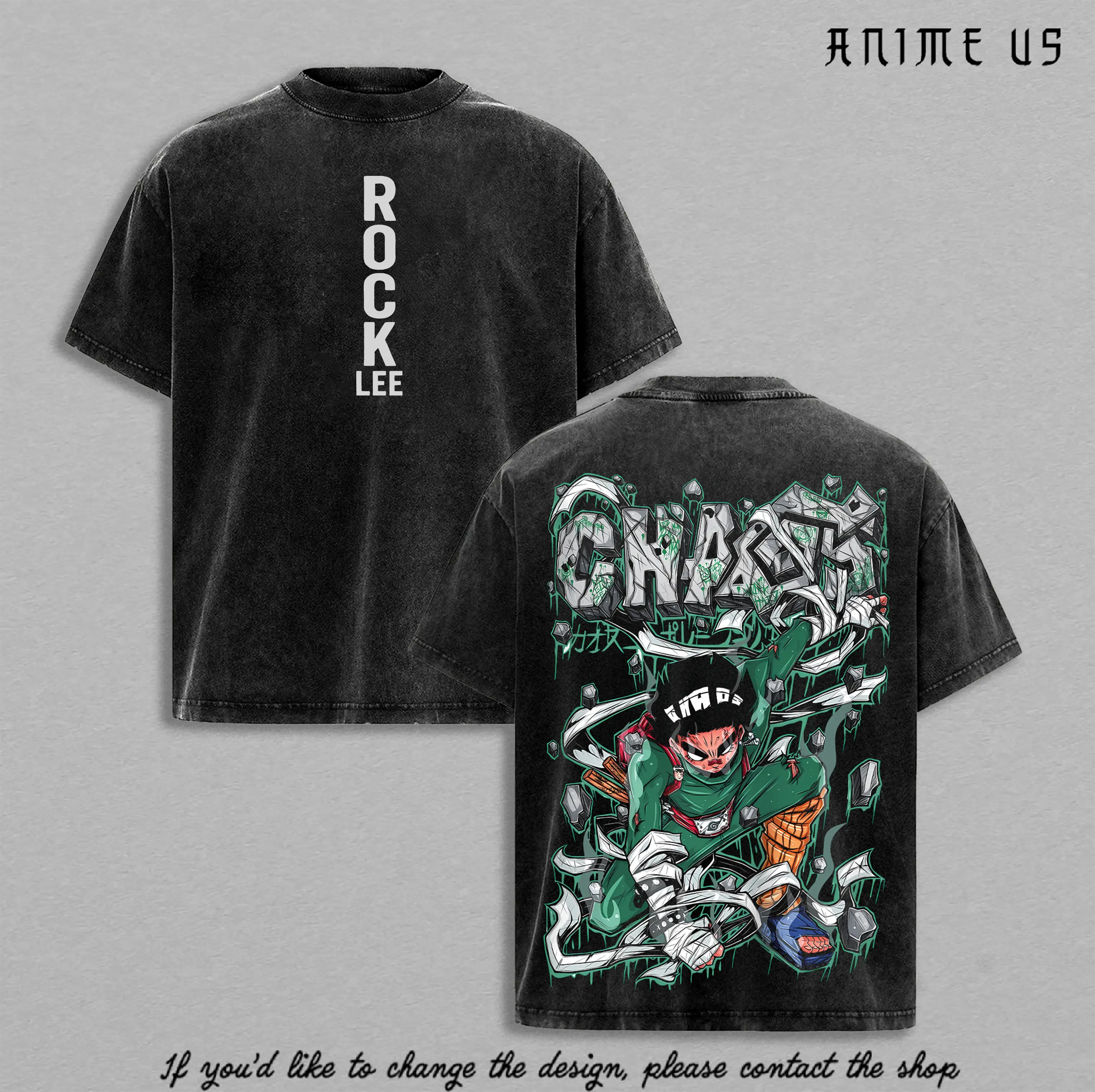 Rock Lee Eight Gates Shirt | Anime Shinobi Naruto Streetwear Tee | Vintage Washed Oversized | Gym Motivation | Naruto Inspired Gift
