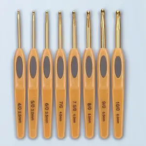 8-Piece Knitting Needles & Crochet Hooks Set with Anti-Slip Rubber Grip - Ergonomic Aluminum Hooks, Soft Touch Plastic Needles, Portable Storage - Multi-Material Knitting Accessories for Crafters