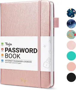 Taja Password Keeper Book with Alphabetical Tabs，Small Password Books for Seniors, Password Notebook for Internet Website Address Log in Detail, Password Logbook to Help You Stay Organized - Rose Gold