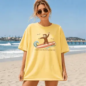 Comfort Colors Curious George Surfing Shirt, Vintage Surfer Monkey, Retro I Don_t Want This Feeling To Go Away Shirt, Funny Summer Beach Tee, Relaxed Fit, Easygoing Feel, Gift For Him, Gift For Her