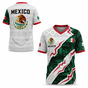 2026 New Mexican Soccer Jersey , Men's Mexico Aztec Calendar Style Jerseys, Soccer Lover Gift, 2026 V-Neck Football Jersey for Player and Fans
