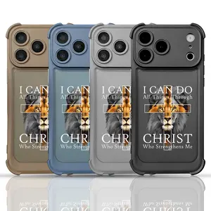 Lion Pattern Phone Case for iPhone 17Pro Max Air 16 15Plus 14 Cases, Religious Aesthetic Phone Case, Protection Durable, Full Camera Lens Protector Slim Shockproof Cellphone Casing, Rugged Heavy Duty Phone Case for Men, Trendy & Stylish phone case - JY16