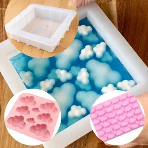 Cloud Soap Mold Set Silicone, Melt and Pour Soap Mold, Square Mold, Mini Cloud Embed Mold, DIY Soap Making Supplies, Cold Process, Handmade Soap Mold