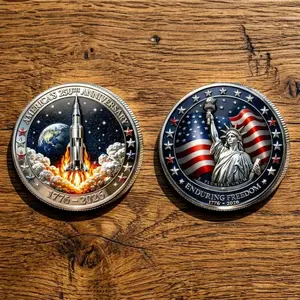 America 250th Space Exploration Coin, Rocket Launch 1776-2026 Commemorative, Enduring Freedom & Science Patriotic Gift