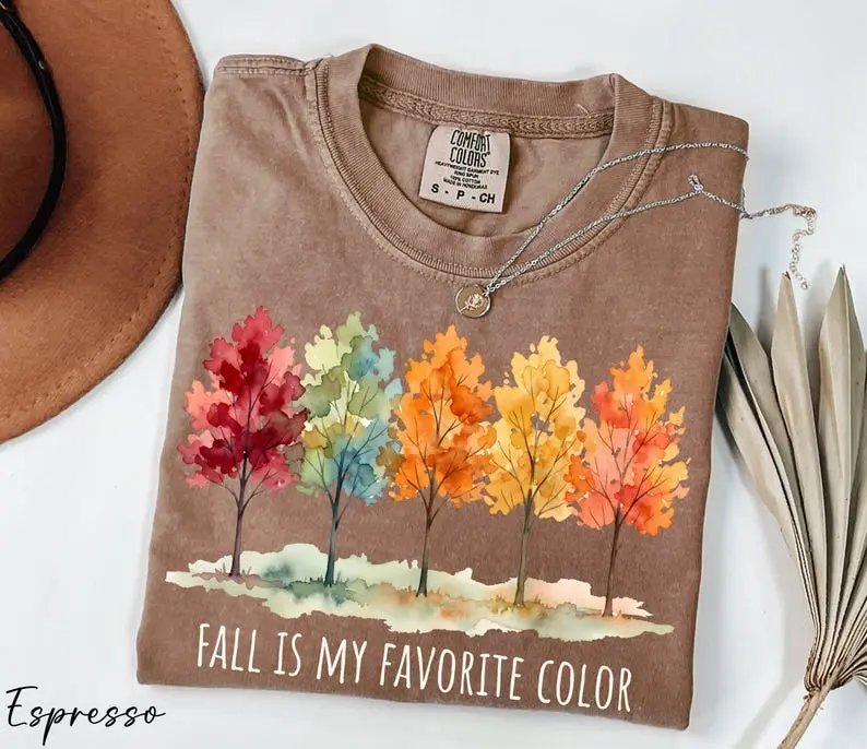 Comfort Colors Fall Is My Favorite Color Shirt, Autumn Vibes Graphic Tee, Cute Fall Lover T-Shirt, Thanksgiving Shirt, Cozy Seasonal Gift