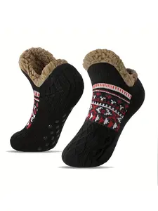 NS-Sherpa fluffy Thick bed slippers men's warm Warmth Retention socks, comfortable, Soft and fluffy city socks, knitted Striped socks, non slip Loose Fit socks, women's universal, Casual soft socks, Anti slip socks