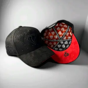 Gorra RJ Hats Legacy Drop – Black Diamond | Gamuza | Bordado 3D | Interior Rojo Exclusivo