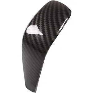 ABS Carbon Fiber Compatible with BMW E90 Carbon Fiber Pattern Gear Shift Knob Cover Trim, Carbon Fiber Style ABS Gear Shift Head Cover Compatible with BMW Z4 X1 E90 E92 E93 E87 1 3 Series 2005-2012