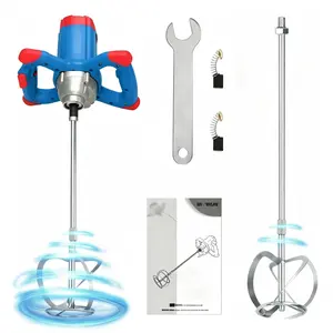 Concrete cement mixer, a portable multi-speed horizontal mixing  Multi-Function tool  Set used for mixing cement, concrete, mortar, plaster, and putty, with 6-speed settings, 800 RPM, 2100W electric hand-held paint mixer