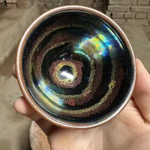 Masterpiece Handmade Jian zhan Tea Cup Kiln Opening