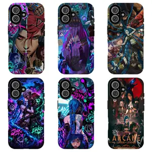 FL-Arcan3 Jinx & Vi Phone Case , Neon Cyberpunk Style Protective Cover For iPhone 11 12 13 14 15 16 17 Air Pro Max for Samsung S26 S25 S24 S23 S22 S21 Case,Gift for her/him