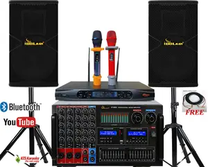 IDOLmain ASM20 | 8000W Mixing Amplifier With Digital Optical Input For Smart TV Plus 1800W Loudspeakers, Dual Smart Wireless Microphones Home Karaoke System