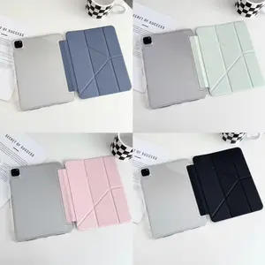 Suitable for the 2022 iPad 10th generation shell, ultra-thin protective cover with transparent back shell and smart Y-fold bracket, suitable for 10.9-inch iPad, including pencil holder, automatic wake-up/sleep function, providing ultimate protection