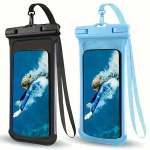 Two Sets of Mobile Phone Pouches Measuring 8.3 Inches, Ideal for Underwater Use During Vacations.