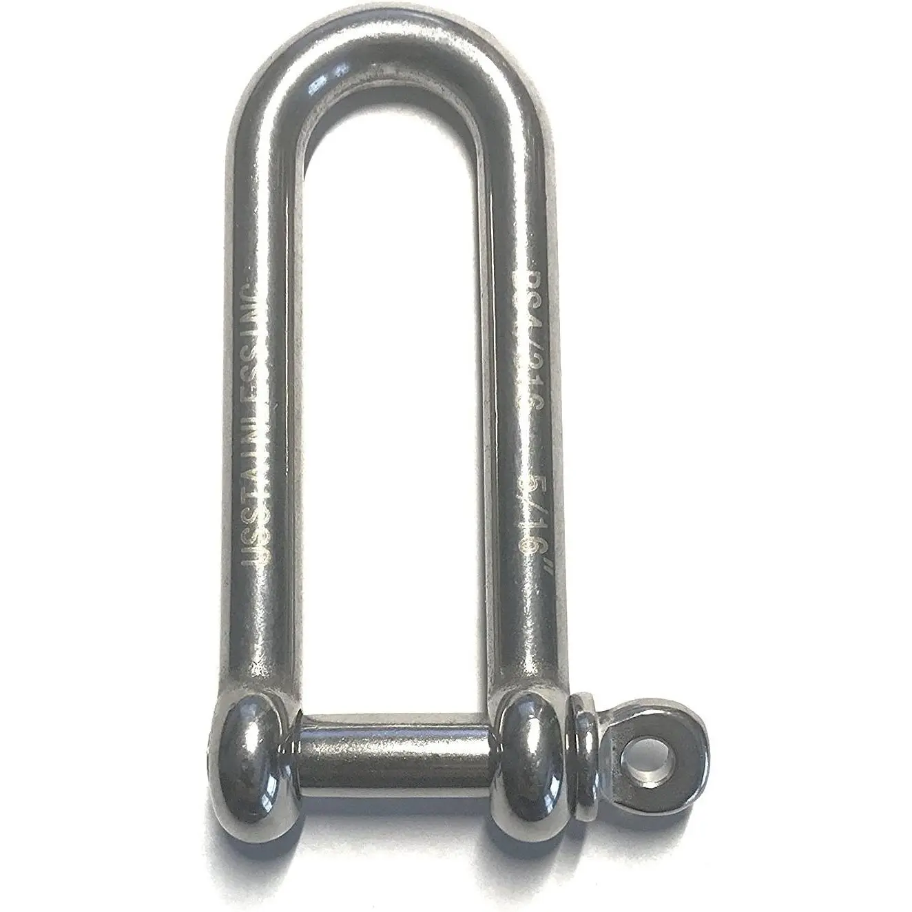 Marine Grade 316 Steel Long D Shackle, 5/16" (8mm) Size, 1513lbs Load Capacity, Corrosion-Resistant, Smooth Action, Quality Construction