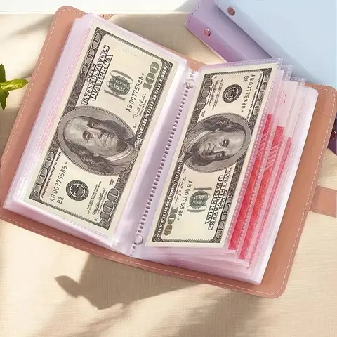Large-Capacity Cash Wallet, 1-Piece Cash Storage Book, Portable Money-Saving Binder for Budgeting & Savings Tracker, Cash Organizer, Budget Planners