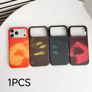 Thermosensitive color-changing case for iPhone 17 Pro Max 14/15/16 Pro, frameless frosted creative niche design, drop-proof and stylish hard protective case.