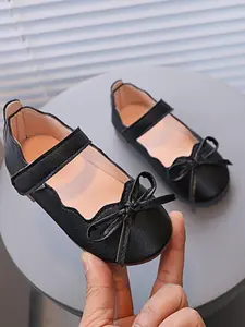 Girl's Solid Color Bowknot Decor Mary Jane Flats, Casual Comfortable Flat Shoes for Daily Wear, Non-slip Wear-resistant Princess Shoes for Girls, Round Toe Flats