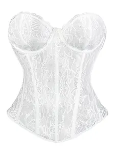 Women's Lace Corset Top, Sexy Fishbone Underwear Shapewear, Casual Floral Pattern, All Seasons Wear, Versatile Outerwear