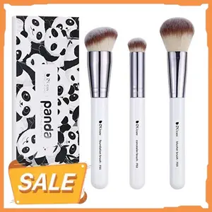 DUcare Makeup Brushes 3Pcs Foundation Contour Brush& Concealer Brush& Blusher Brush Face Kabuki Blush Bronzer Travel Buffing Stippling Contour Blending Makeup brush set White