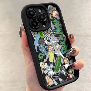 Popular New R-Ricks And M-Mortys Comedy Animation Cartoon Illustration Phone Case Suitable for Iphone 17 16 15 14 13 12 11 Pro Max Mini Air, Soft TPU Back Cover for Drop Protection.