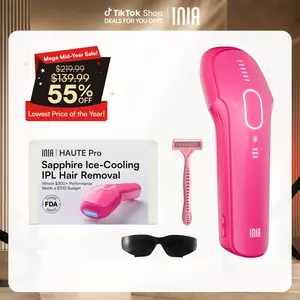 INIA HAUTE Pro Sapphire Ice-Cooling IPL Hair Removal Device – Painless, FDA Cleared, Full Body & Bikini Use, Long-Lasting Results for Women & Men, 2-Year Warranty – Stay Cool & Smooth, Mother's Day Special Gift