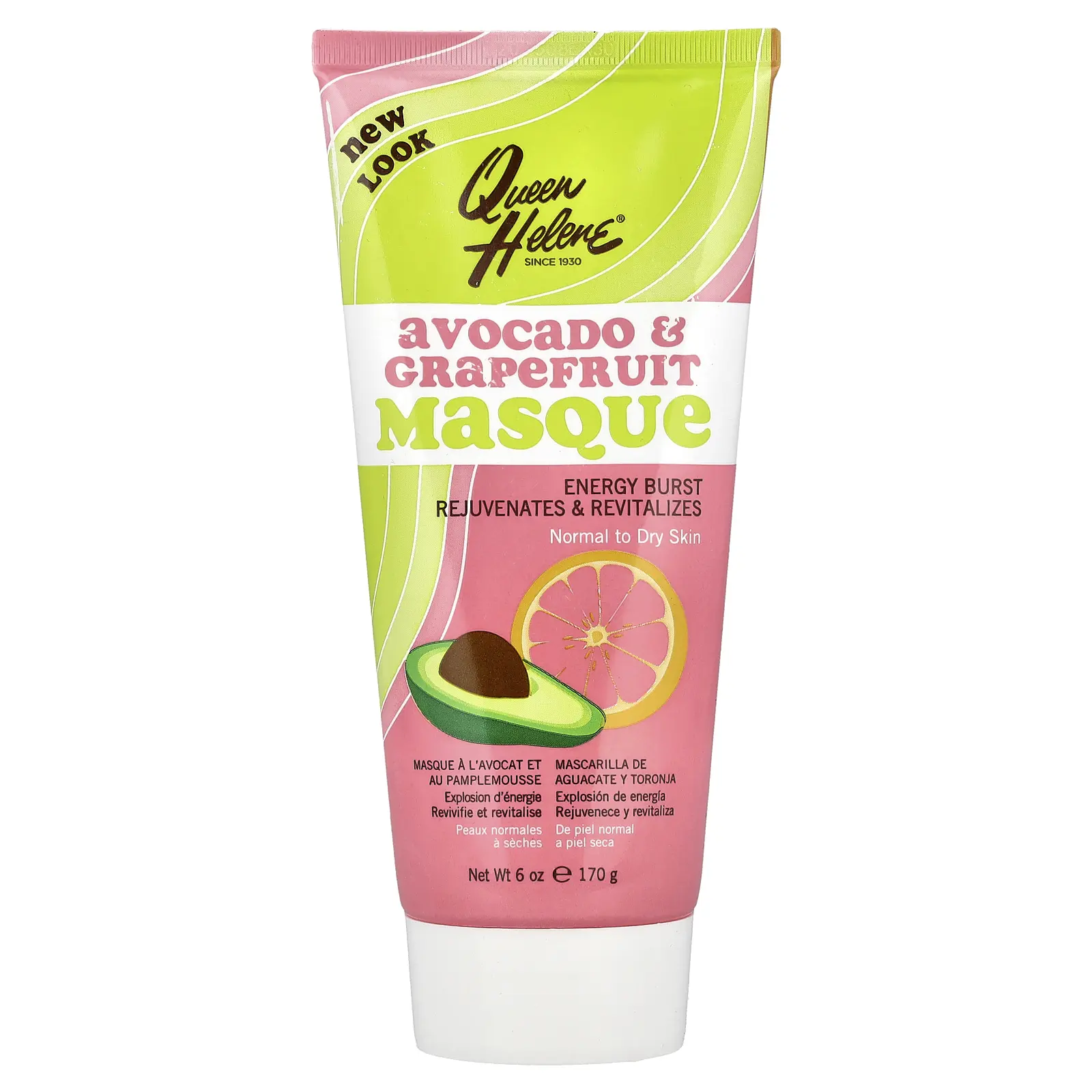 Queen Helene Avocado & Grapefruit Masque, Normal to Dry Skin, 6 oz (170 g)