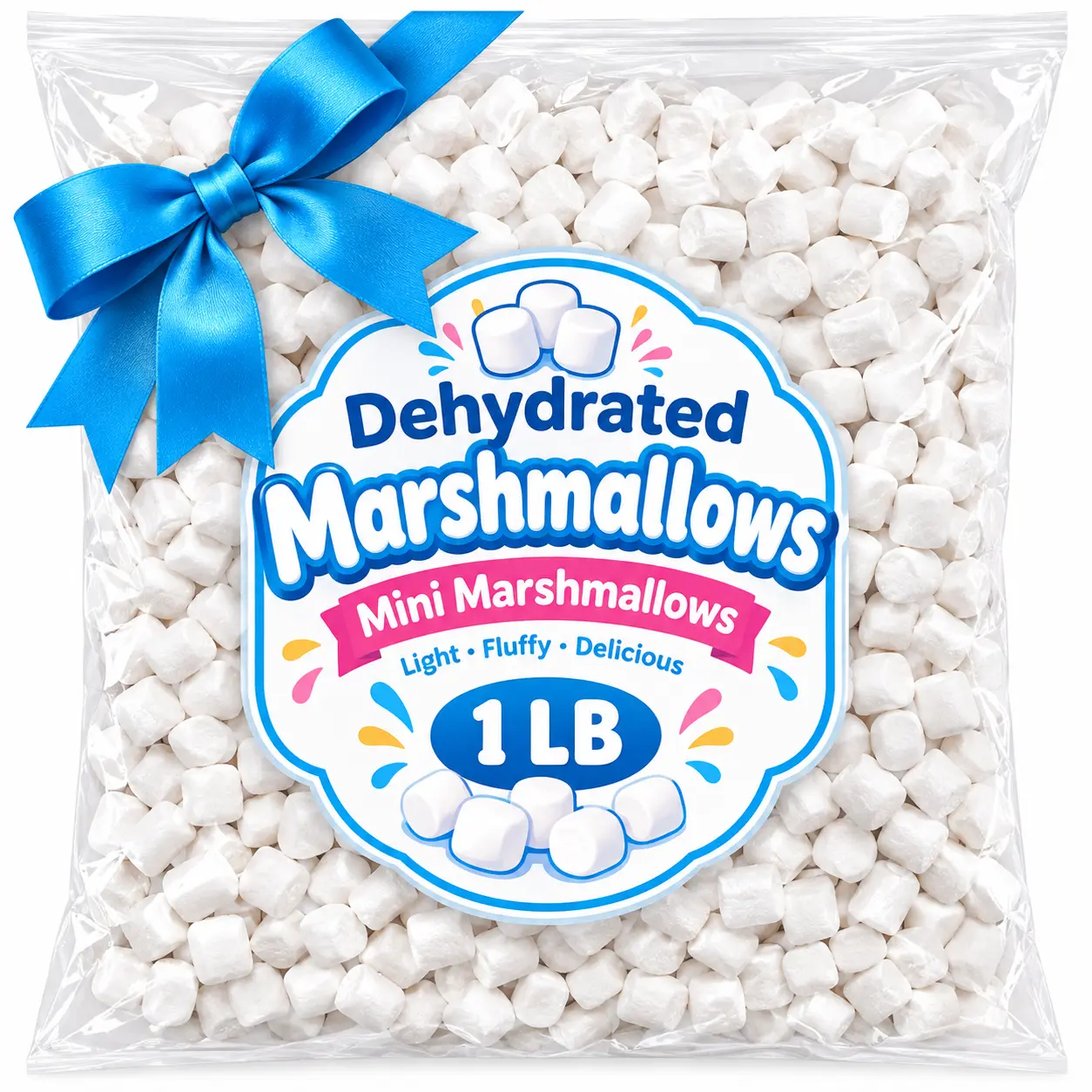 Dehydrated Mini Marshmallow Bits 2 LB Bulk Bag, Vanilla Marshmallows for Hot Chocolate, Baking, Desserts & Party Treats