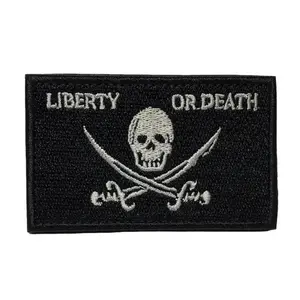 Liberty Or Death Tactical Patch w/ Hook & Loop Backing - Black/Silver