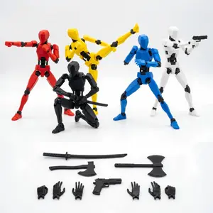 Viral T13 Multi-Jointed Action Figure Titan 13 Robot with Weapons 3D Printed Movable Figure for Stop Motion Desktop Decor Extreme Posability Endless Customization ABS Resin Safe Materials Cyberpunk Vibe