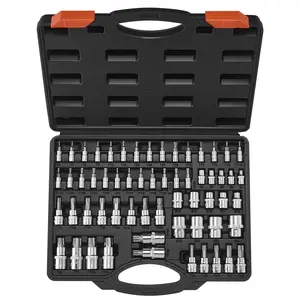 VEVOR Torx Bit Socket and External Torx Socket Set 60-Piece S2 Alloy Steel Cr-V Steel