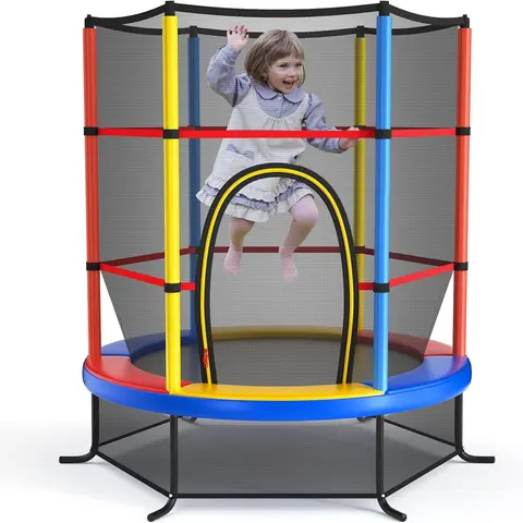 Costway  55"/60" Trampoline, ,No-Gap Jumping Mat, Easy to Assemble, Indoor/Outdoor, Ideal Gift for Boys and Girls，Christmas Festival Gift Black Friday Cyber Monday Gift Season BlackFriday Friends Giving