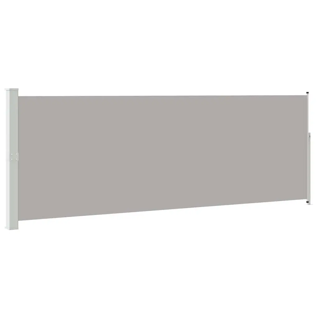 vidaXL Retractable Side Awning UV-proof Tear-proof Outdoor Garden Balcony Privacy Terrace Screen Sunshade Blind Divider 63"x196.9" Gray 45464