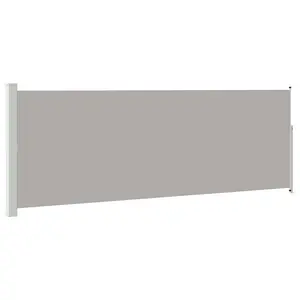 vidaXL Retractable Side Awning UV-proof Tear-proof Outdoor Garden Balcony Privacy Terrace Screen Sunshade Blind Divider 63"x196.9" Gray 45464
