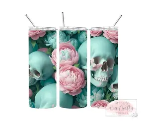 Teal Skull Tumbler