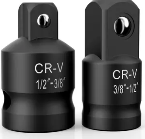 2 count Impact Socket Adapter and Reducer Set,1/2"to 3/8" & 3/8"to 1/2" Impact Adapter Set Breaker Bar Wrench Conversion Kit Mechanic tools