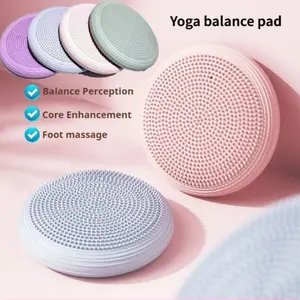 Yoga Balance Disc for Strength Training Thickened PVC Round Mat with Foot Stepping Massage and Ankle Explosion - proof Feature for Home Workout