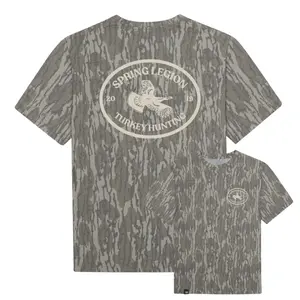 White Spring Legion Turkey Hunting Letter Washed Out Tee Mossy Oak Original Bottomland, Mossy Oak Original Bottomland White Spring Legion Turkey Hunting Short Sleeve Shirt