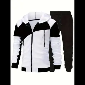 Winter Hoodie Suit Autumn Winter Men's Zipper Hoodie Suit - Fleece Hoodie Men's Casual Sports Suit Streetwear Tracksuit Set