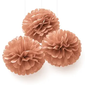 Rose Gold Fluffy Paper Decorations