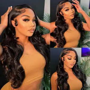 TInashe Body Wave 13x4 /13×6 HD Lace Frontal Wig Huamn Hair Super Natural Pre-Plucked Hairline Glueless Pre-Bleached Knots Human Hair Wig