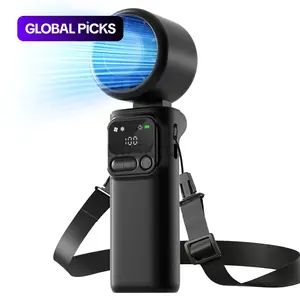 Portable Handheld Turbo Fan, 5 Gear Wind, Battery Operated, Flashlight or SOS, 3 IN 1 Hand Fan with Air Turbo Tech Cooling Fan for Women Men Indoor Outdoor Travel, Outdoor Activities, Travel, Working, Rechargeable Multifunctional Fan #GLOBAL PICKS