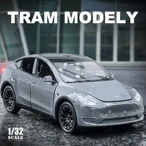 Tesla Model Y Alloy Car Model, High-Transparency PC Windows & Sport Wheels, Desktop Decoration, Collectible Item, Tech Gift
